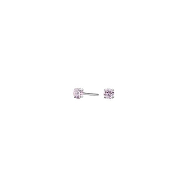 Nordahl Andersen ørestikker i titanium med rosa zirkonia 3 mm